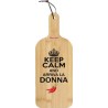 Tagliere in legno 28x12 con stampa keep calm and arriva la donna festa della donna