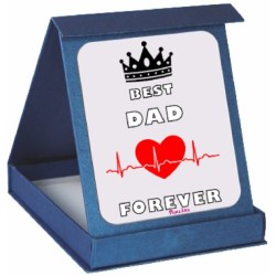 targa con scatola scritta best dad forever