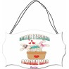 Targhetta in legno pazza idea cm 18x8 con frase dolce pasqua amore mio