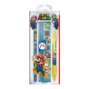 Borsa astuccio  portacarte, personaggi di Super Mario  con accessori, penna, righello, temperino