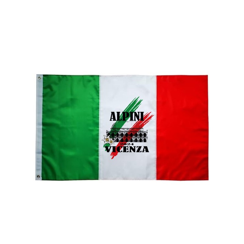 Bandiera italia con stampa Alpini vicenza cm 90x150 in tessuto