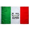 Bandiera italia 90x140 con stampa w gli alpini cappello alpini