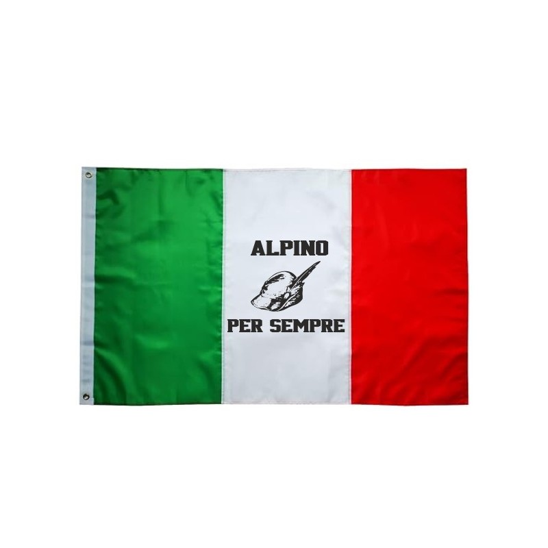 Bandiera italia 90x150 con stampa alpino per sempre