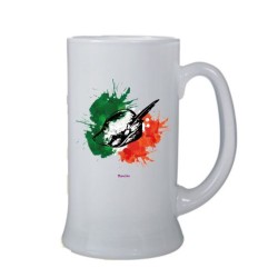 Boccale birra in vetro ml 500 con stampa CAPPELLO  alpini