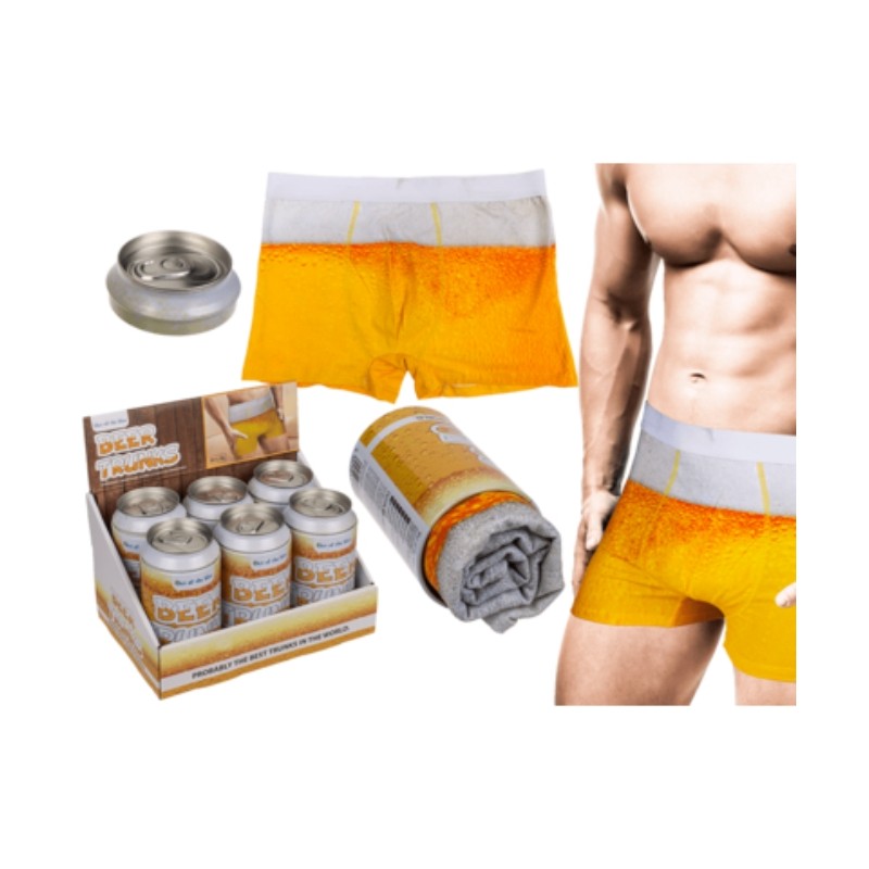 Boxer da uomo in lattina Birra 3 misure ass. M-L-XL