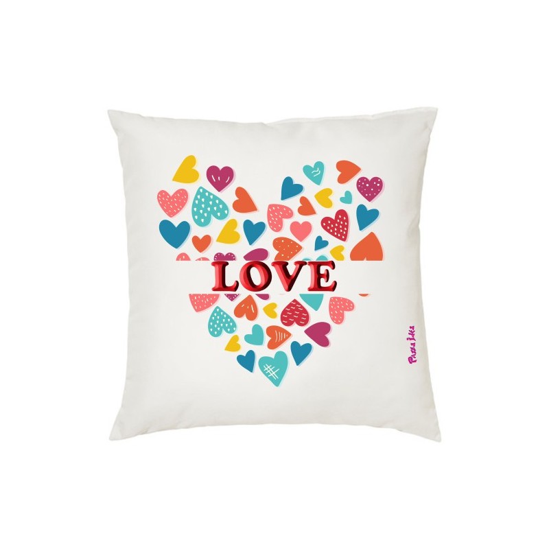 cuscino in poliestere 40x40 con stampa love