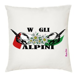 Cuscino in poliestere 40x40 con stampa W gli alpini