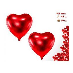 Palloncini cuore rosso in foil busta 2 pezzi 18"  cm 45