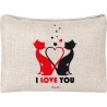 pochette in poliestere 20x15 con stampa i love you