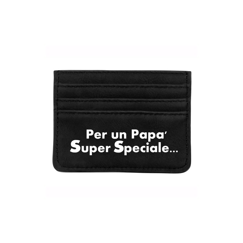 Porta carte di credito Papa' super apeciale   in similpelle, con 7 scomparti, uno di essi con tecnologia di sicurezza RFID (ide