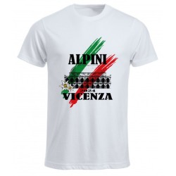 T-shirt bianca con stampa alpini Vicenza