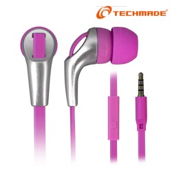 Auricolari con microfono techmade rosa