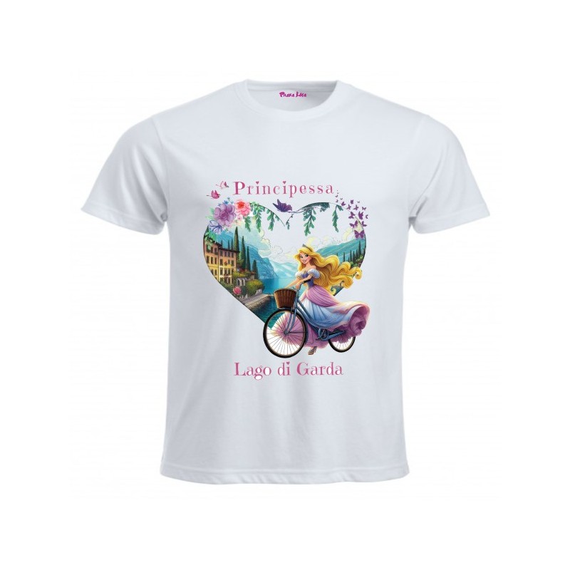 T-shirt in cotone bimba lago di garda principessa