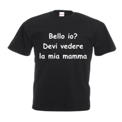 T-shirt in cotone bimbo con stampa bello io? devi vedere la mia mamma