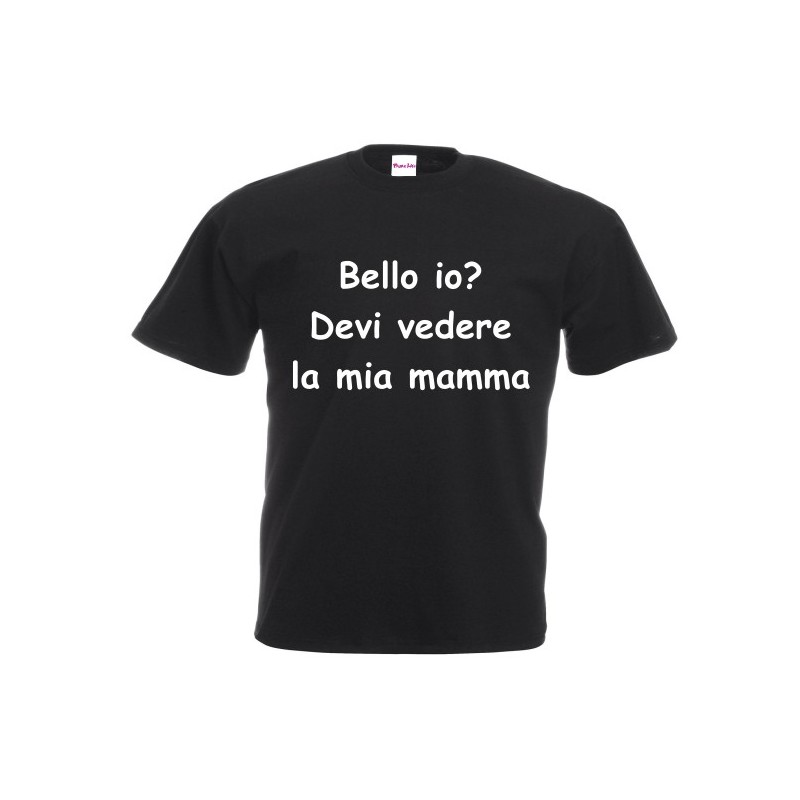 T-shirt in cotone bimbo con stampa bello io? devi vedere la mia mamma