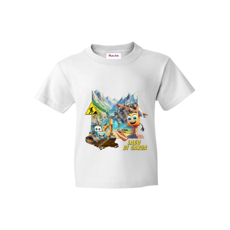 T-shirt in cotone bimbo lago di garda ruspa