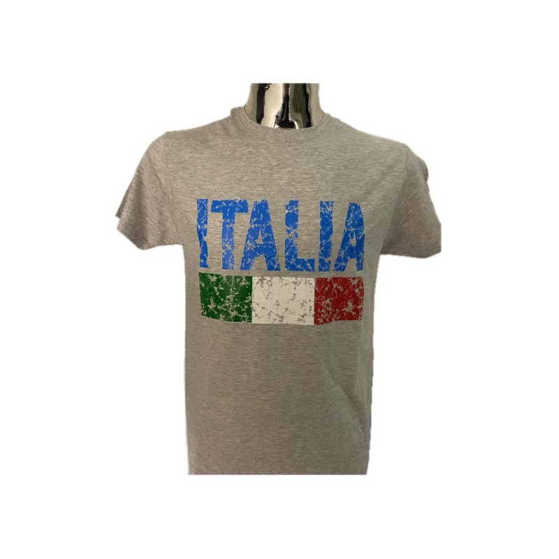 T-shirt in cotone con stampa Italia bandiera