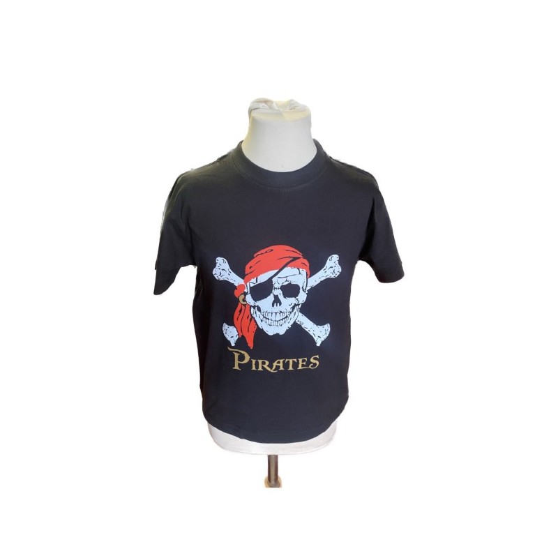 T-shirt maglietta in cotone con stampa pirata bambino