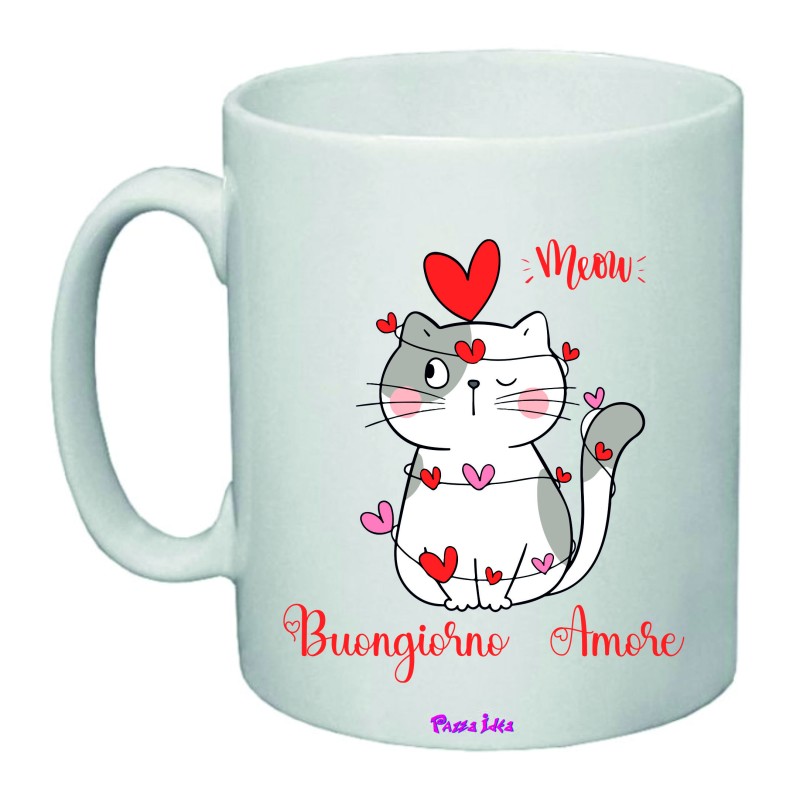 tazza in ceramica 8x10 con stampa buongiorno amore