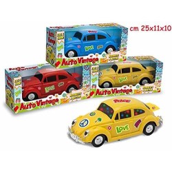 auto maggiolone vintage movimento a mistero con luci e suoni cm 24x10 COD 8017967650690