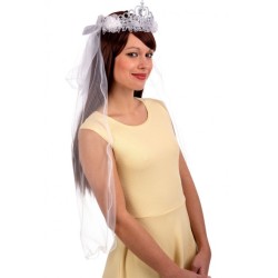 Velo sposa con coroncina in...