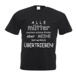 T-shirt in cotone bimbo con stampa in tedesco ALLE MUTTER MACHEN SCHONE KINDER...