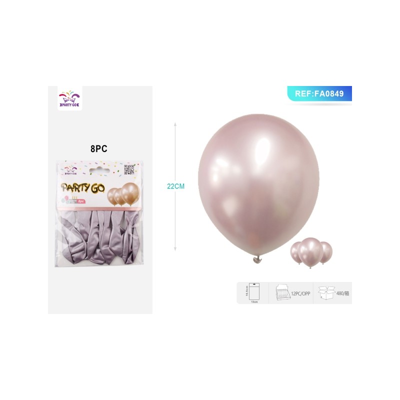 PALLONCINO METALLIZZATO ROSA 1.8G 22 CM