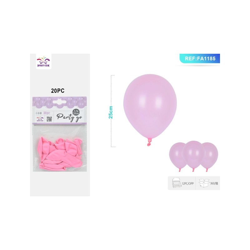 PALLONCINO ROSA CHIARO 1.5G 25CM 25PC