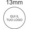 Etichette bianche con stampa vostro logo ideali  bollini per tessere diametro mm13  conf. 1000pz