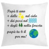 Cuscino 40x40 con stampa papà sei il mondo per me festa del papà