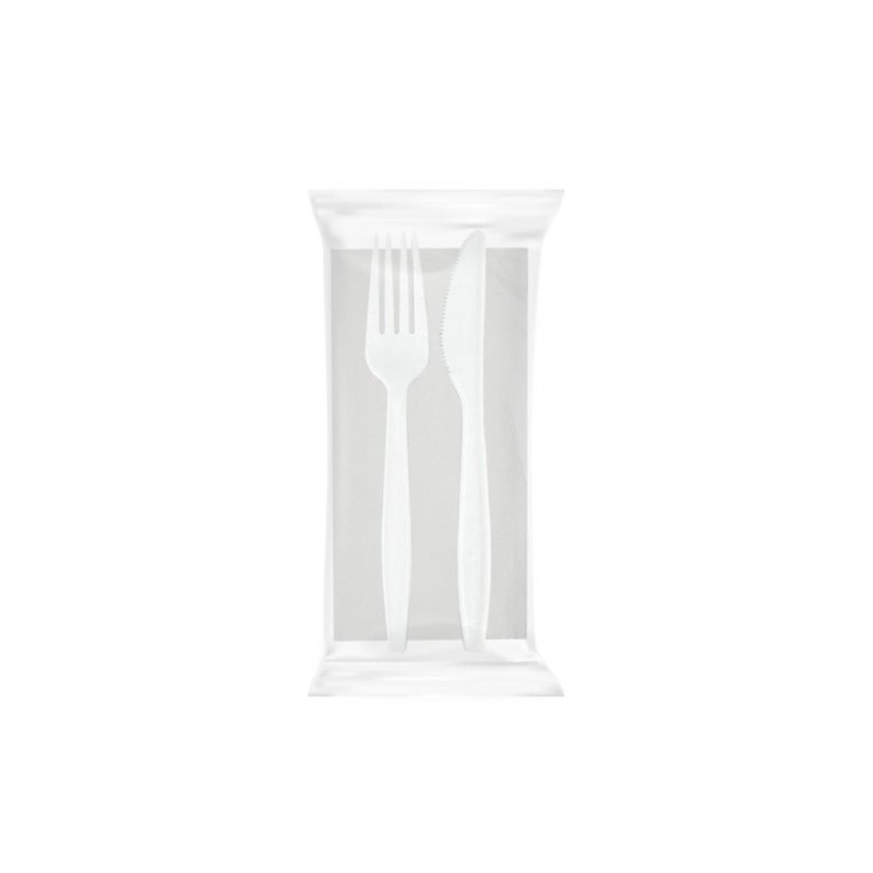 Set bis forchetta + coltelello + tovagliolo ARI conf 100 pezzi