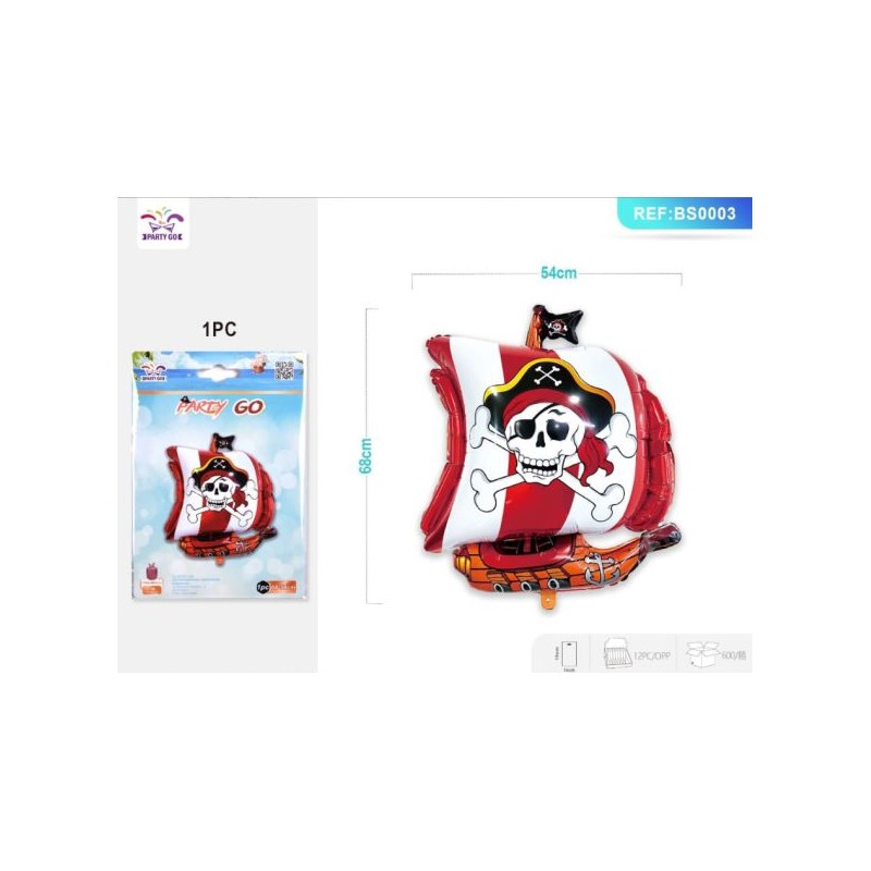 PALLONCINO MYLAR NAVE PIRATA 68X54 CM
