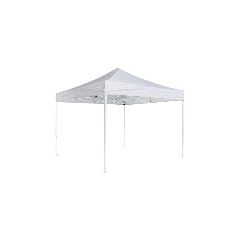 Gazebo in ferro. Dimensioni aperto: 300 x 300 cm. Include struttura in ferro da 32mm, tela di poliestere.