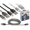 Cavo ricaricatore USB per iPhone, ca. 2 m, 3 colori ass., in confezione regalo