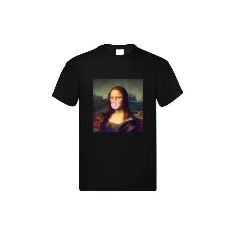 T-SHIRT IN COTONE ADULTO CON STAMPA GIOCONDA GOMMA