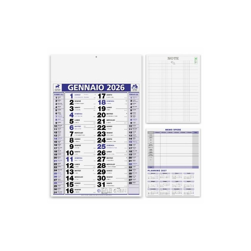 kit 100 Calendario mensile personalizzato con vostro logo a colori adesivo  12 fogli in carta patinata 70 gr, testata termosald