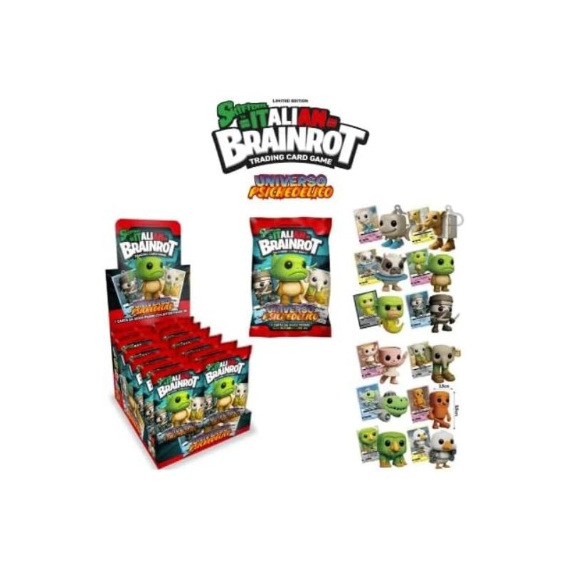 Skifidol Italian Brainrot - Bustina a Sorpresa con Portachiavi Action Figure 3D + 1 Carta da Gioco Promo - Universo Psichedelic
