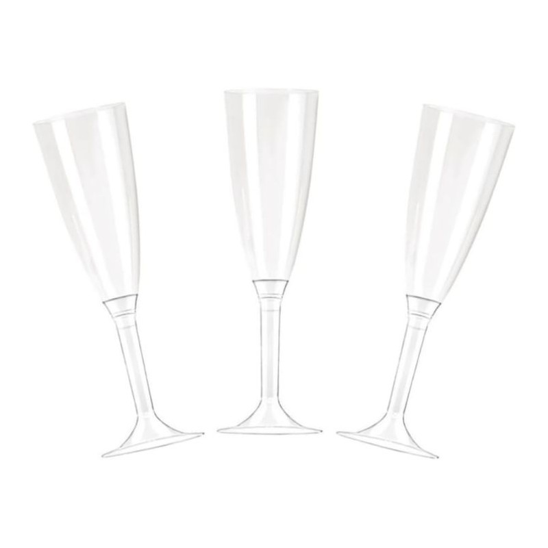 Flute ps trasparenti conf 20 pz + 20 gambi