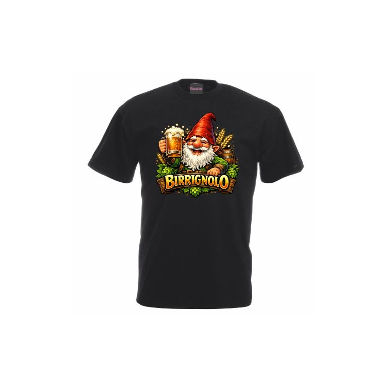 T-shirt maglieta con stampa simpatica birrignolo in cotone 150 gr