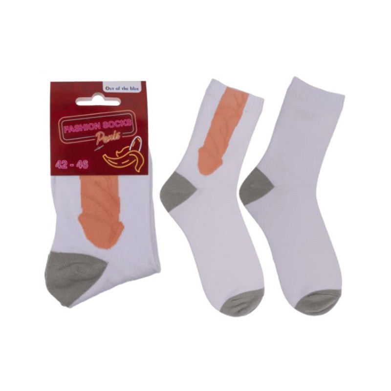 Calzini bianchi pene, taglia 42-46