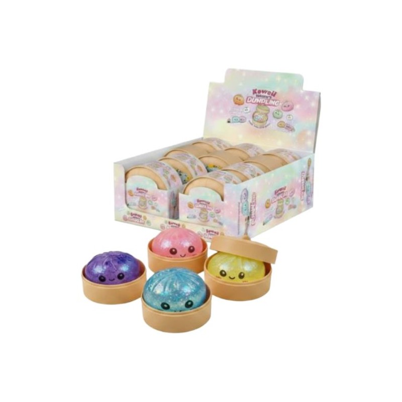 Squishy Ravioli Dumpling glitter 5cm + Maltose Disp.24pz