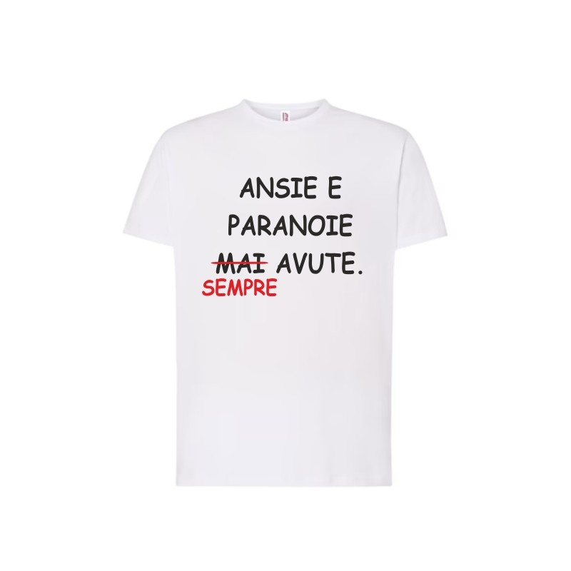 T-SHIRT IN COTONE ADULTO CON STAMPA ANSIE E PARANOIE