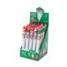 Set composto da 25 pezzi di penne a sfera multicolore con inserto natalizio, con 6 colori di inchiostro: nero, rosso, arancione