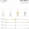 Collezione gioielli composta da 4 ciondoli con catena da 42 cm e 4 bracciali in argento rodiato/dorato e zirconi