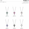 Collezione gioielli in argento rodiato e zirconi composta da 6 ciondoli cm 42 con scatola e borsete de santi