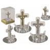 Croce di vetro con colombe, 2 colori assortiti4 x 5 cm, in scatola PET, 12 pezzi per espositore